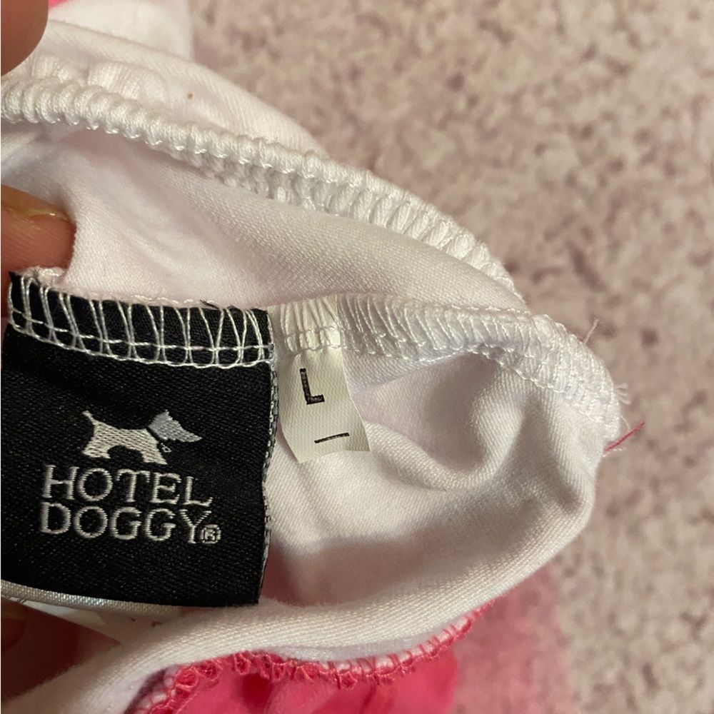 Hotel Doggy pink paw print dress outfit NWT size large - Picture 5 of 10